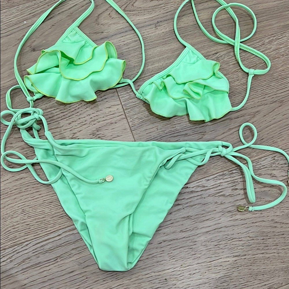 Tori Praver lime green bikini size medium